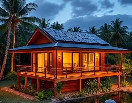 М modular тропический модульный дом на солнечных крыши и дождевой воде